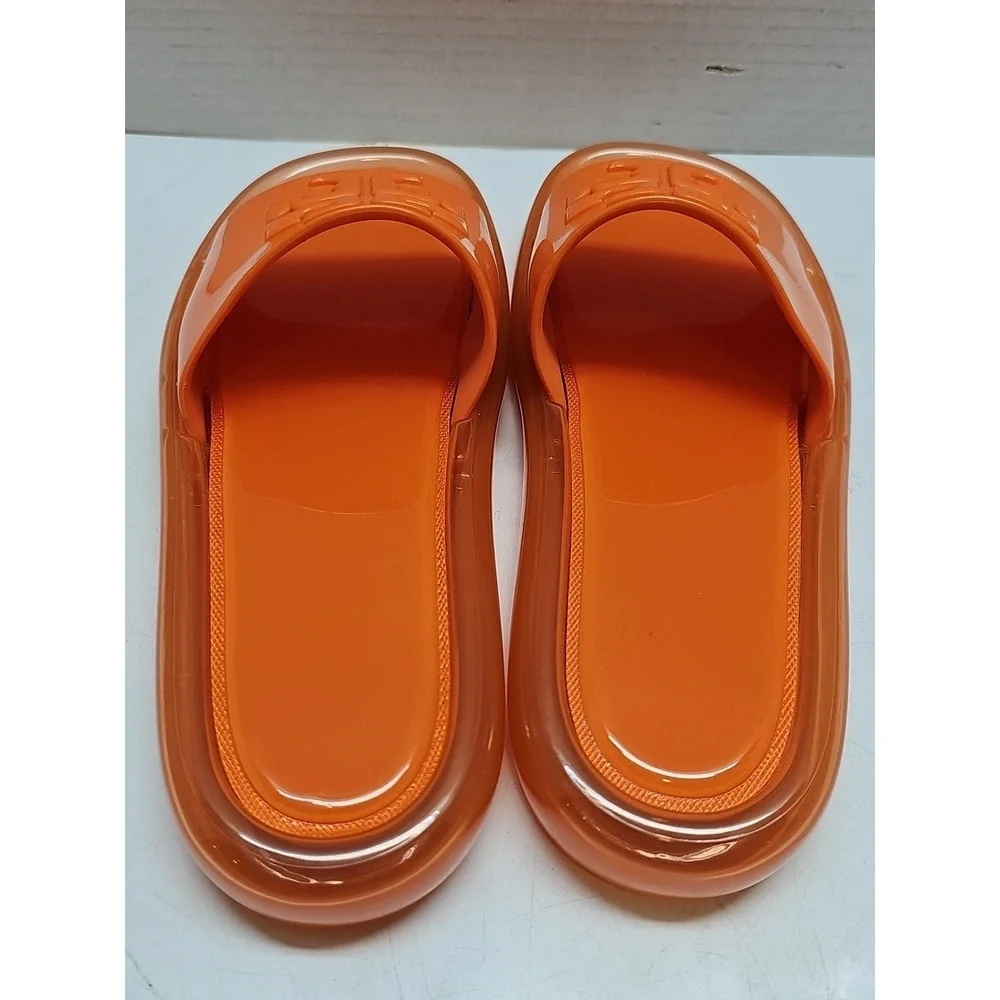 Tory Burch Bubble Jelly Slides Fluorescent Orange (Size 6B)